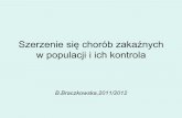 Szerzenie się chorób zakaźnych w populacji i ich kontrolaepidemiologia.sum.edu.pl/wp-content/uploads/2012/05/Epidemiologia... · • Warunkiem powstania choroby zakaźnej jest
