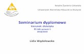 Seminarium dyplomowe - uwm.edu.pl · pracy dyplomowej atrakcyjnej merytorycznie, wizualnie i poprawnej językowo. 2. Rozwijanie umiejętności prawidłowego korzystania z różnych