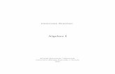 Algebra I - gregbob/algebraI/Wyklad.pdf · Algebra I Spis treści 1 Struktury algebraiczne i ich homomorﬁzmy 1 ... Poniższa tabela zawiera niektóre wcześniej poznane przykłady
