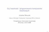 Gry kwantowe i programowanie komputerów kwantowychmiszczak/files/talks/wroclaw_25.04.2008.pdf · Perspektywy informatyki kwantowej Wrocław, 25.IV.2008. Prace Zespołu Kwantowych