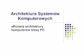 Architektura Systemów Komputerowych · Rozwój architektury komputerów klasy PC Architektura komputera klasy ...
