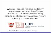 Warunki i sposób realizacji podstawy programowej ...ko.poznan.pl/wp-content/uploads/2017/09/jezyk_obcy_cdn_konin.pdf · Nauczanie języków obcych ... (np. dysleksja) • podział