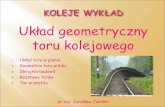 Układ geometryczny toru kolejowego - zits.pwr.wroc.pl · odległość 50-100 m, a tor zaprojektować jako prosty na odcinku około ... 1.0 km, bez przecięcia z drogą czy z rzeką.