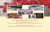 XI Dni Japonii na UW - japonistyka.orient.uw.edu.pljaponistyka.orient.uw.edu.pl/wp-content/uploads/2017/10/18-10-2017... · Japonia w perspektywie transkulturowej 18 października