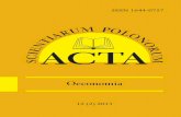 Acta Scient Oeconomia 12 (2) 2013acta_oeconomia.sggw.pl/pdf/Acta_Oeconomia_12_2_2013.pdf · Letters including note “the Acta Scientiarum Polonorum Oeconomia” should be sent on