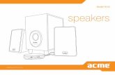 Model: NI-30 speakers - ACME · 20 PL Instrukcja obsługi 56 Karta gwarancyjna 24 DE Bedienungsanleitung57 Garantieblatt ... 93(W) x 145(H) x 77(D) mm Subwoofer Dimensions: 130(W)