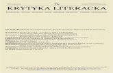 KRYTYKA LITERACKA 2014 10 - Edyta Kulczak - poezjaedytakulczak.pl/doc/krytyka-literacka-10-2014.pdf · o umiejętności obserwowania i rozumienia świata. Jest też niespieszną podróżą