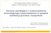 Terminy wynikające z rozporządzenia zmieniającego …duw.pl/download/5/16763/2013-17... · przepisów prawa (np.: ustawa o IIP, ustawa o gospodarce nieruchomościami, ustawa o