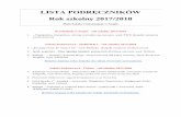 LISTA PODRĘCZNIKÓW - malaszkola.eumalaszkola.eu/.../uploads/2017/08/Lista-podrecznikow-2017-2018.pdf · MATEMATYKA Ćwiczenia, Matematyka z plusem 5, Wersja B, Arytmetyka i Geometria