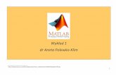 1 Wykład 1 dr Aneta Polewko-Klim - ii.uwb.edu.plii.uwb.edu.pl/~anetapol/Wykład1_2017.pdf · - możliwość modyfikacji istniejących i dodawania własnych m-plików, dołączaniu