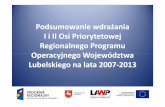 Podsumowanie wdrażania I i II Osi Priorytetowej ...lawp.lubelskie.pl/pdf/prezentacje/konferencja_2009_12_09.pdf · 1.5 Dotacje inwestycyjne w dziedzinie turystyki 30 43 ... Udział