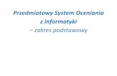 Przedmiotowy System Oceniania Informatykadrugielozdwola.ksiezyc.pl/2LO/images/stories/PSO/pso ti.pdf · Zna podstawowe zasady korzystania z programów komputerowych. Rozumie konieczność