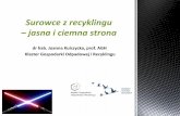 Surowce z recyklingu jasna i ciemna strona - pracodawcy.plpracodawcy.pl/wp-content/uploads/2017/05/8.-Dr-hab.-Joanna... · Innowacyjny recykling – program sektory NCBiR, oraz Era-min.