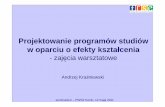 Projektowanie programów studiów w oparciu o efekty kształceniaprocesbolonski.uw.edu.pl/dane/ak_budowa_programow_warsztaty_120511.pdf · Projektowanie programów studiów w oparciu