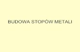 BUDOWA STOPÓW METALI - pg.gda.pl Budowa stopow metali.pdf · •Uporządkowane rozmieszczenie atomów w sieci krystalicznej •Przewaga wiązania metalicznego między atomami •Wzajemne