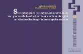 Strategie 2 - Wydawnictwo Uniwersytetu Jagiellońskiego fragment.pdf · Rodzaje ekwiwalencji w przekładzie ekonomicznym ... łańcucha jednostek języka wyjściowego w łańcuch