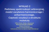 WYKŁAD 2 Podstawy spektroskopii oscylacyjnej, model ...mitr.p.lodz.pl/raman/wiki-2.pdf · Spektroskopia wibracyjna •Atomy w cząsteczce wykonują drgania wokół położenia równowagi.