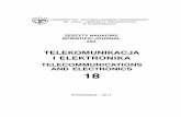 TELECOMMUNICATIONS AND ELECTRONICS 18wu.utp.edu.pl/uploads/oferta/ZN Telekomunikacja i Elektronika 18.pdf · I ELEKTRONIKA TELECOMMUNICATIONS AND ELECTRONICS 18 UNIWERSYTET TECHNOLOGICZNO-PRZYRODNICZY