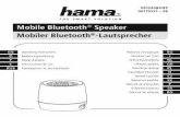 Mobile Bluetooth Speaker MobilerBluetooth -Lautsprecher · Mobile Bluetooth® Speaker ... 8.Mikrofon 9. Anruf Vielen Dank, dass Sie sich fürein Hama Produkt entschieden haben! Nehmen