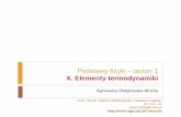 X. Elementy termodynamiki - Strona główna AGHhome.agh.edu.pl/.../IMIR_FIZYKA_2015-16/IMIR_10_Termodynamika.pdf · Termodynamika opisuje układy składające się z bardzo wielu