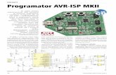 T Programator AVR-ISP MKII · Programator AVR-ISP MKII Do zapisu pamięci mikrokontrolerów AVR najczęściej są stosowane programatory z interfejsem szeregowym ISP. Są one tanie