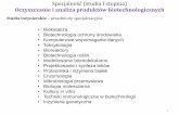 Specjalność (studia I stopnia) Oczyszczanie i analiza ... fileMetody analizy w biologii molekularnej (W) –CH-DU Wykorzystywane techniki: • Klonowanie bakteryjne • Reakcja łańcuchowa