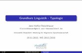 Grundkurs Linguistik - Typologie - isi.hhu.de · Das Ziel ist es zu erklären, warum Sprachen die Struktur haben, die sie haben und warum sprachliche Variation nicht zufällig ist.