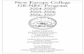 New Europe College GE-NEC Program 2004-2005 2005-2006 · GE-NEC Program 2004-2005, 2005-2006 and 2006-2007 both kinds, and the presence of only eleven disciples, which suggests it