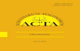 ACTA Oeconomia 18 1 2019 nowy layoutacta_oeconomia.sggw.pl/wp-content/uploads/Acta_Oeconomia_18_1_2019.pdf · From the Scientific Board There has been the eighteenth year of the Acta