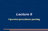 Lecture 9 - | Wydział Matematyki i Informatyki UŁmath.uni.lodz.pl/~robpleb/Wyklad_9_ang.pdf · Operator-precedence parsing For a small but important class of grammars we can easily