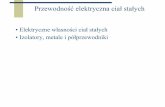 • Elektryczne własności ciał stałych • Izolatory, …malys.if.pw.edu.pl/2012-w28-Przewodnictwo.pdfElektryczne własności ciał stałych Izolatory (w temperaturze pokojowej)