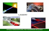 LASERY - AGH University of Science and Technologylayer.uci.agh.edu.pl/T.Stobiecki/dydaktyka/wyklad-fizyka/Lasery.pdf · k S E e Hg 5 01 5 i U[V] Wzbudzony stan energetyczny atomu