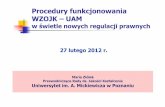 Procedury funkcjonowania WZOJK –UAMwydzial.historyczny.amu.edu.pl/.../303157/...uam.pdf · Procedury funkcjonowania WZOJK –UAM w świetle nowych regulacji prawnych 27 lutego 2012