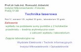 Prezentacja programu PowerPoint - ZIFzto.mchtr.pw.edu.pl/download/1.pdf · 2012-01-10 · pompa hν 03 0 poziom podstawowy hν 12 akcja laserowa 2 poziom metastabilny 1 Sprawność