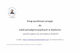 Progi punktowe przyjęćn.psprogolin.pl/pliki/doradztwo/niezbednik/PROGI... · 2018-11-26 · Progi punktowe przyjęć do szkół ponadgimnazjalnych w Radomiu - wyniki naboru na rok