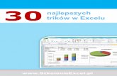 30 najlepszych trików w Excelu - Szkolenie Excel · 2013-02-04 · 5 | Strona Trik 2. Szybkie wprowadzanie wartości leżących powyżej Przykład Arkusz Excela z uwagi na tabelaryczny
