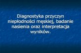 Diagnostyka przyczyn niepłodności męskiej.uczkin.pl/storage/files/seminaria/nieplodnosc-meska.pdf · Badanie nasienia Zalecane warunki przy wykonywaniu badania nasienia Badanie