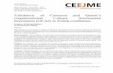 Validation of Cameron and Quinn’s Organizational Culture ...ceejme.eu/wp-content/uploads/2018/09/ceejme_1_8_art_06.pdf · VALIDATION OF CAMERON AND QUINN’S ORGANIZATIONAL CULTURE