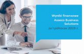 Wyniki finansowe Asseco Business Solutions · 2019-08-07 · Wyniki Asseco BS 2Q 2018 r. vs. 2Q 2019 r. –podział na segmenty 58 905 58 140 4 741 3 547 2Q 20182Q 2019 2Q 2018 2Q