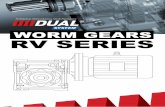 WORM GEARS KATALOG RV SERIES - DUAL System · 2019-11-21 · d) of the gearbox is re-lation between theoretical power determined by input power (P n1) multiplicated by gearbox ratio