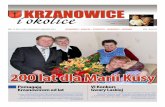 200 lat dla Marii Kusy - Krzanowice · ROK 14, NR 3/4 (99/100) maRzec ... ny od rezerwacji grup zor-ganizowanych i osób indy-widualnych dokonanych we wcześniejszym terminie. Dobrze