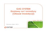 GAZ-SYSTEM Dostawy rur i armatury (Obszar inwestycji) · Operatora Gazociągów Przesyłowych GAZ-SYSTEM S.A. PW-WI-W01 Wytyczne w zakresie załadunku, transportu, rozładunku i składowania