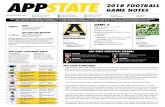 2018 FOOTBALL GAME NOTES - Amazon S3 · “The Energy Bus: 10 Rules to Fuel Your Life,Work, and Team with Positive Energy.” • App State is the only program with a bowl win in