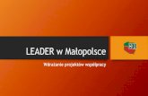 LEADER w Małopolsce · 2015-09-14 · Projekty współpracy w Małopolsce •Beskid Wyspowy i Gorce miejsca szczególnie inspirujące 44 909,26, 3 partnerów •Wioski tematyczne