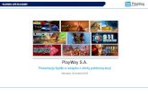 PlayWay S.A. · 2016-09-25 · Hog, CI Games Udane kampanie Kickstarter: 01 CreativeForge Games to jedna ze spółek zależnych PlayWay i jednocześnie największy zespół deweloperski
