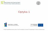 Optyka 1 - Warsaw University of Technologywrobel/SIMR/Fizyka1/Optyka1.pdf · 1 v 2 n sin gr 1 v1 v2 2 21 1 0 1 90 v n v sin singr Światłowód (przekrój) jako przykład wykorzystania