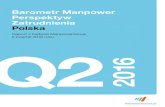 Barometr Manpower Perspektyw Zatrudnienia Q2 2016 · 2016-03-08 · Źródło: Barometr Manpower Perspektyw Zatrudnienia, II kwartał 2016 r. Perspektywy zatrudnienia w Polsce Pracodawcy