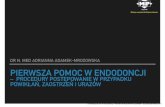 PROCEDURY POSTĘPOWANIE W PRZYPADKU POWIKŁAŃ, …mip-konferencje.com.pl/wp-content/uploads/2017/10/... · 2017-10-24 · Pierwsza pomoc w endodoncji - Adrianna Adamek-Mrozowska