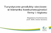 w kierunku konkurencyjności · Turystyczne produkty sieciowe: w kierunku konkurencyjności firmy i regionu Magdalena Kachniewska prof. SGH, trener biznesu