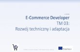 e-COMMA E-Commerce Developer TM 03: Rozwój techniczny i ... · Zalety Wady wysokie koszty i ryzyko powolne wdrożenie większa trudność odwrócenie uwagi od podstawowej działalności